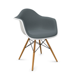 VITRA Eames Plastic Armchair full padding and golden maple base DAW NEW DIMENSIONS