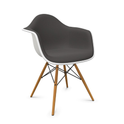 VITRA Eames Plastic Armchair full padding and dark maple base DAW NEW DIMENSIONS