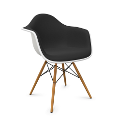 VITRA Eames Plastic Armchair full padding and dark maple base DAW NEW DIMENSIONS