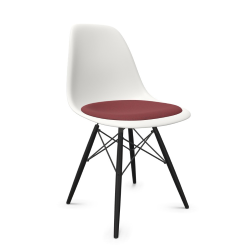VITRA chaise avec coussin et base en érable noir Eames Plastic Side Chair DSW NOUVELLES DIMENSIONS