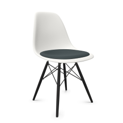 VITRA chaise avec coussin et base en érable noir Eames Plastic Side Chair DSW NOUVELLES DIMENSIONS