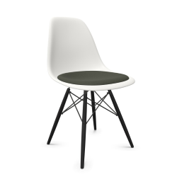 VITRA chaise avec coussin et base en érable noir Eames Plastic Side Chair DSW NOUVELLES DIMENSIONS