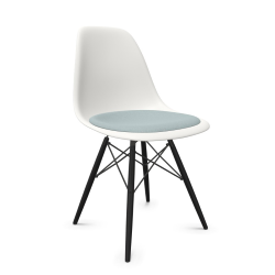 VITRA chaise avec coussin et base en érable noir Eames Plastic Side Chair DSW NOUVELLES DIMENSIONS