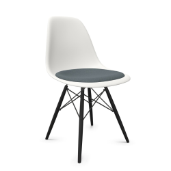 VITRA chaise avec coussin et base en érable noir Eames Plastic Side Chair DSW NOUVELLES DIMENSIONS