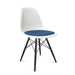VITRA chaise avec coussin et base en érable noir Eames Plastic Side Chair DSW NOUVELLES DIMENSIONS