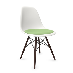 VITRA chaise avec coussin et base en érable foncé Eames Plastic Side Chair DSW NOUVELLES DIMENSIONS