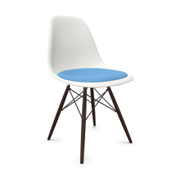 VITRA chaise avec coussin et base en érable foncé Eames Plastic Side Chair DSW NOUVELLES DIMENSIONS