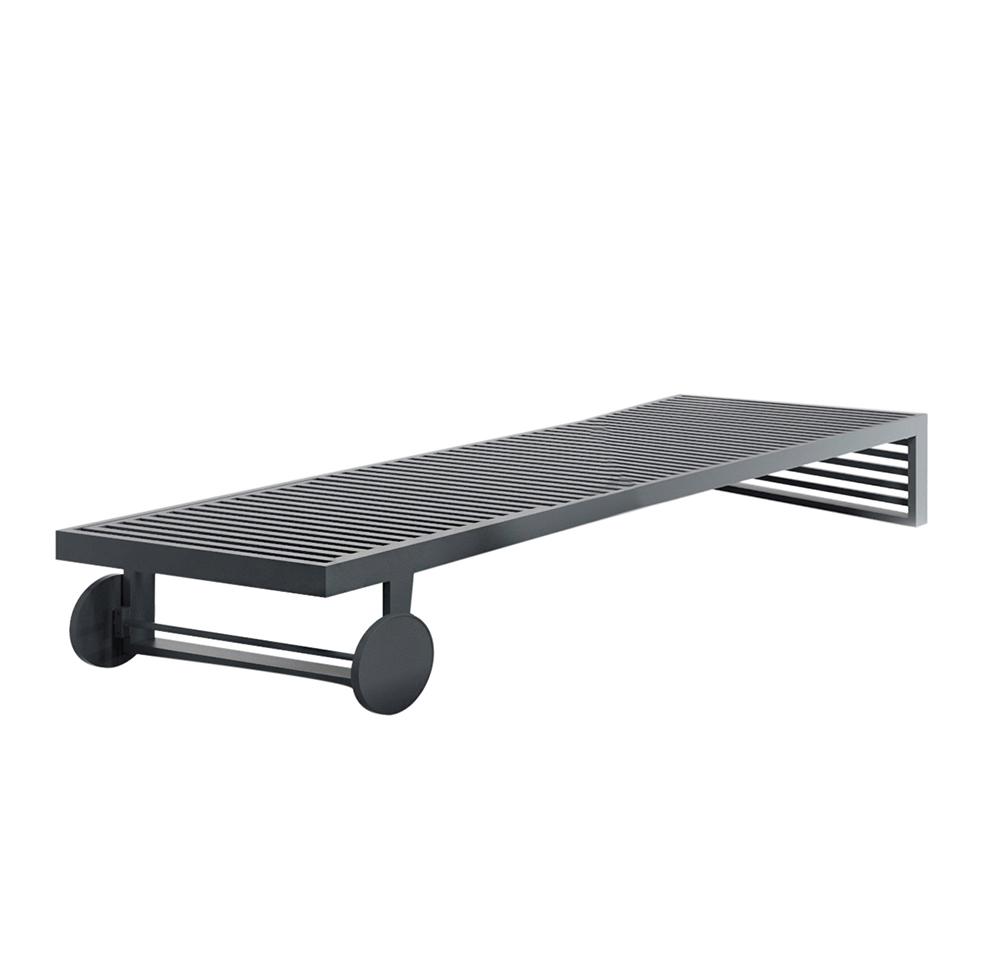 GANDIA BLASCO outdoor sunbed with wheels DNA CHAISE LOUNGE