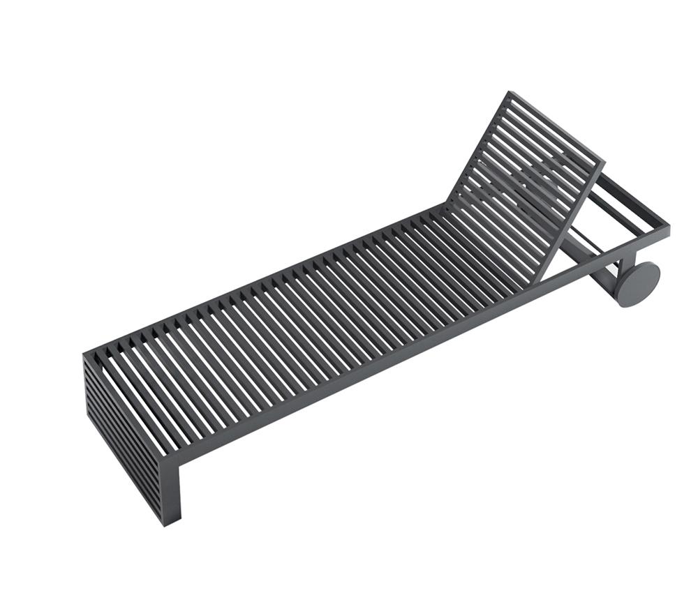 GANDIA BLASCO outdoor sunbed with wheels DNA CHAISE LOUNGE