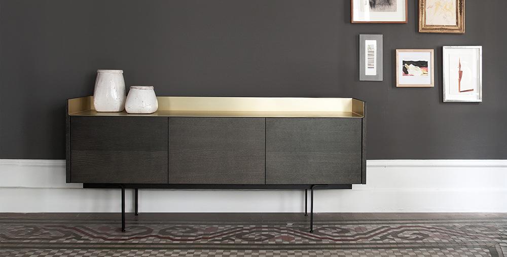 PUNT MOBLES buffet meuble STOCKHOLM avec 2 portes et 2 tiroirs STH302 avec la base H 29 cm