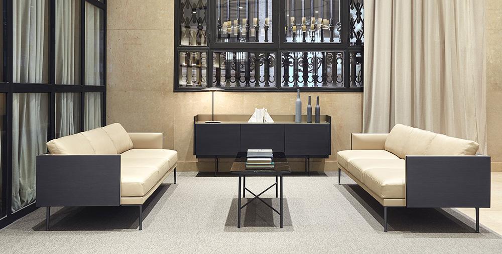 PUNT MOBLES buffet meuble STOCKHOLM avec 2 portes et 2 tiroirs STH302 avec la base H 29 cm