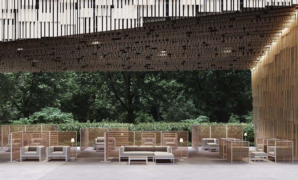 GANDIA BLASCO table basse pour l'extérieur DNA 91 x 90 x H 31 cm