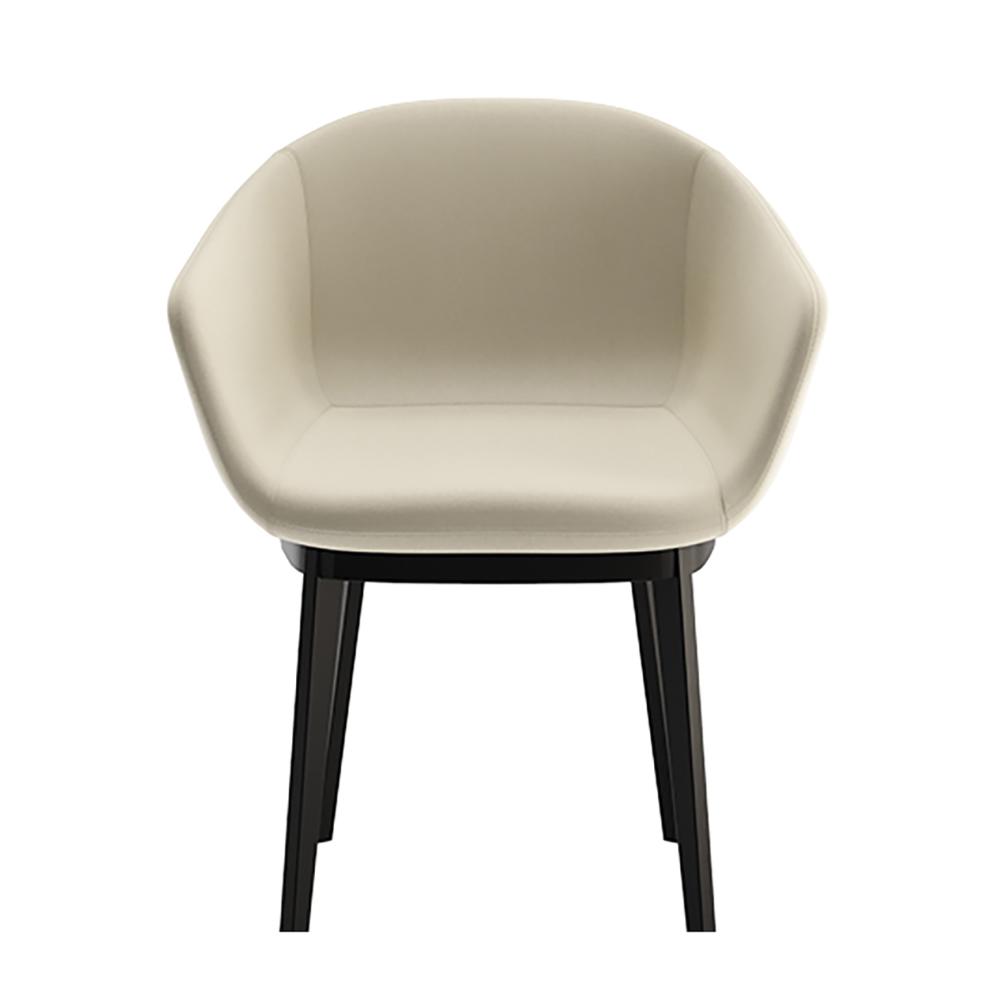 BBB ITALIA armchair LUCREZIA with 4 wood legs base