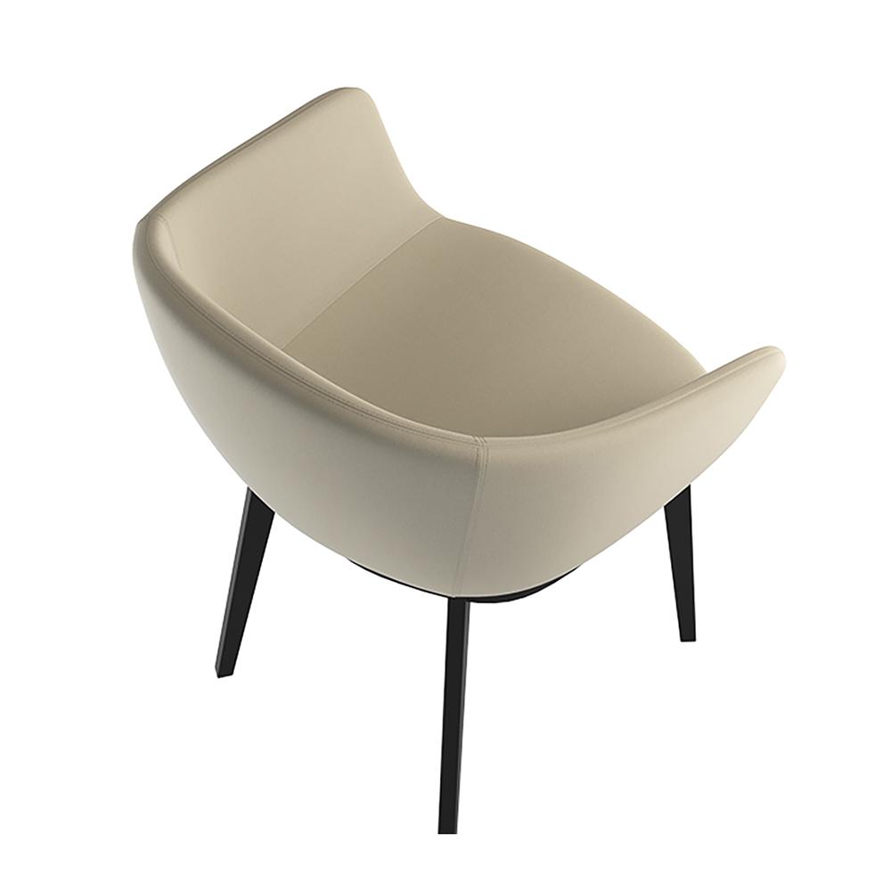 BBB ITALIA armchair LUCREZIA with 4 wood legs base