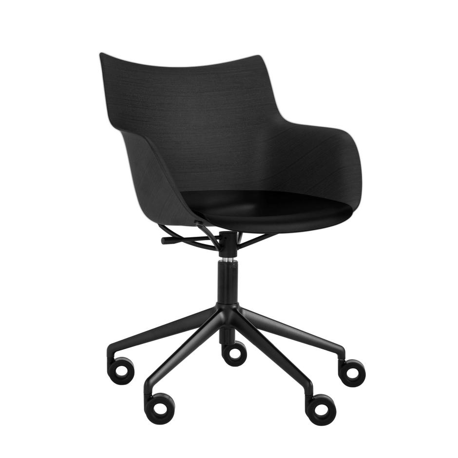 KARTELL chaise avec accoudoirs à roulettes Q/WOOD