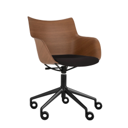 KARTELL chaise avec accoudoirs à roulettes Q/WOOD tissu Aquaclean