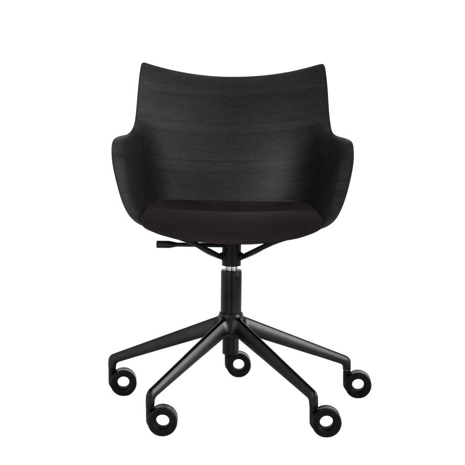 KARTELL chaise avec accoudoirs à roulettes Q/WOOD tissu Aquaclean