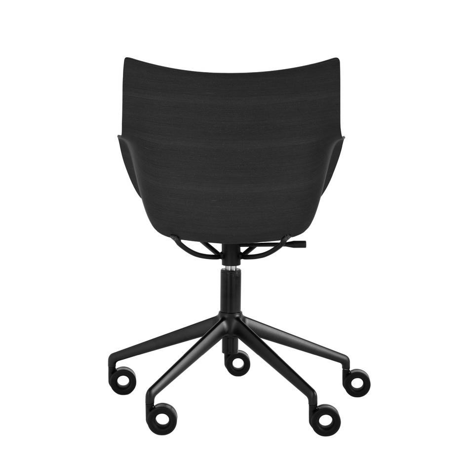 KARTELL chaise avec accoudoirs à roulettes Q/WOOD tissu Aquaclean