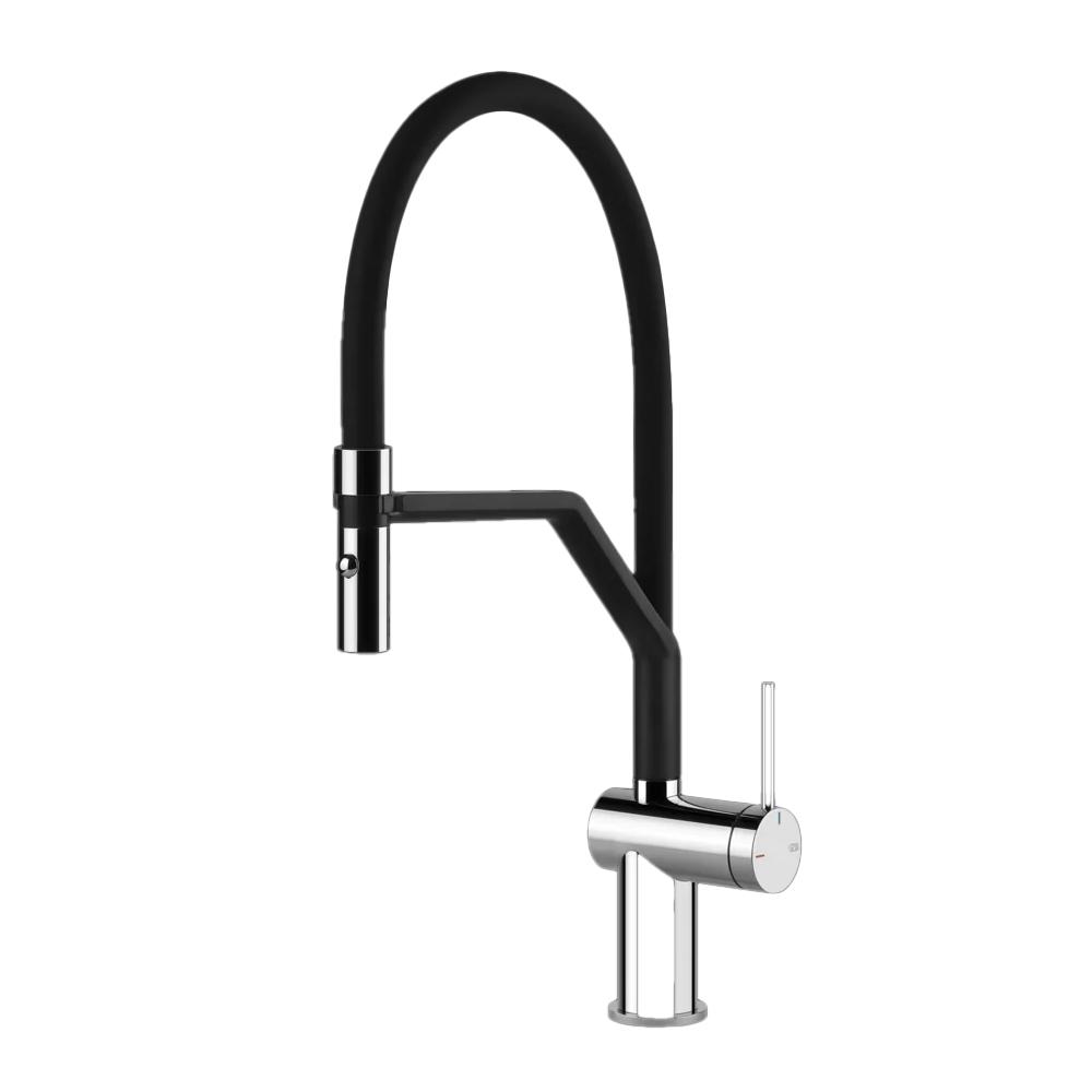 GESSI sink mixer with pull-out double-jet handshower 60429 INEDITO