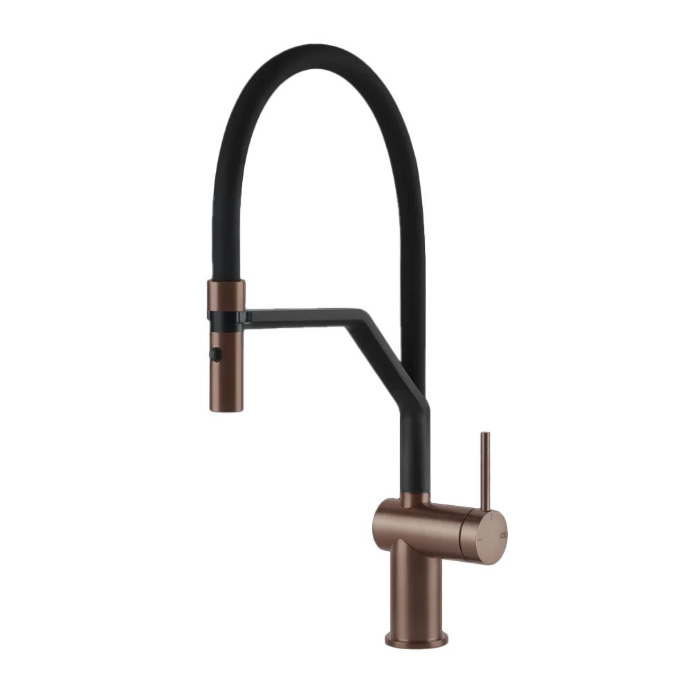 GESSI sink mixer with pull-out double-jet handshower 60429 INEDITO