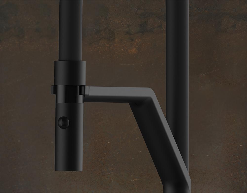 GESSI sink mixer with pull-out double-jet handshower 60429 INEDITO