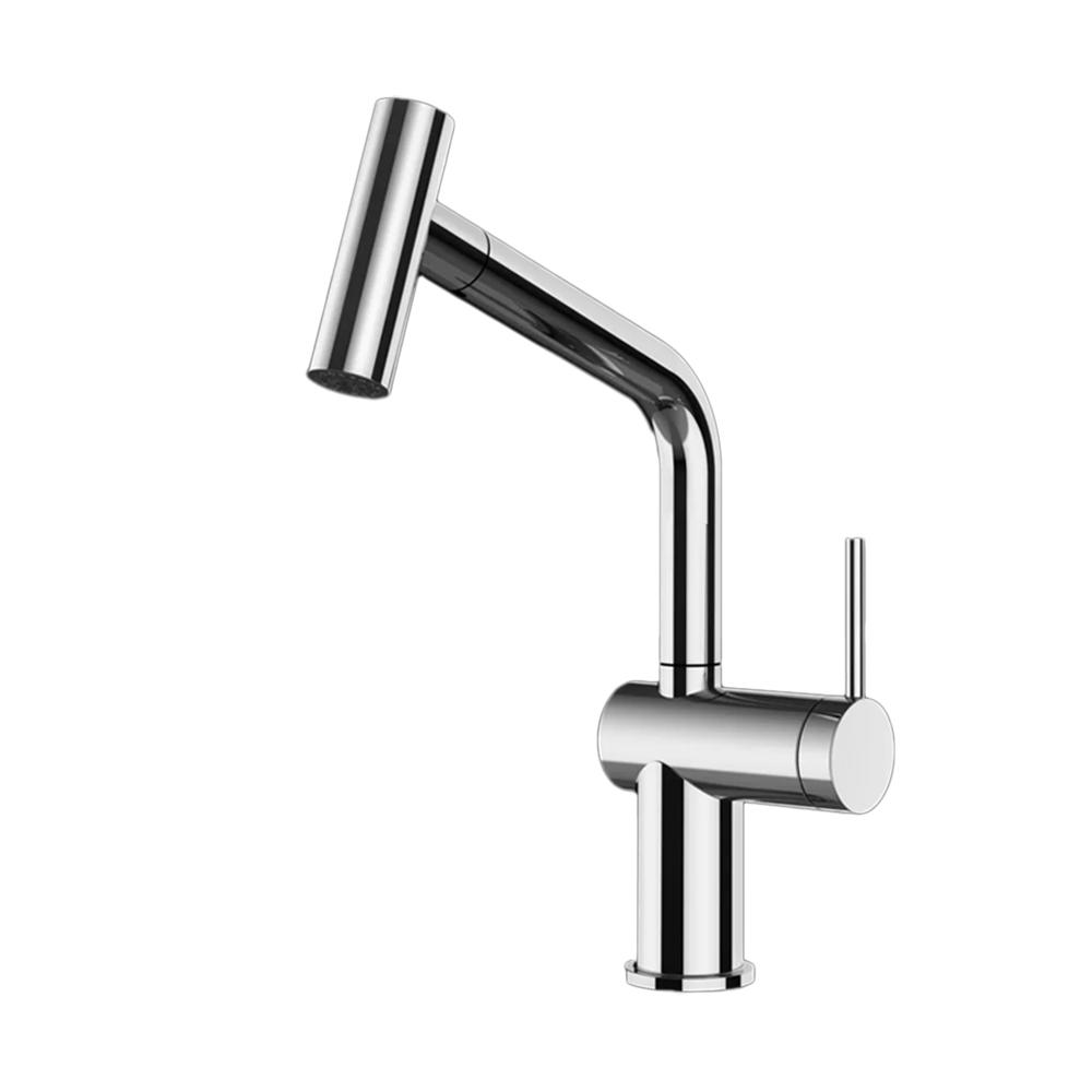 GESSI sink mixer with pull-out double-jet handshower 60425 INEDITO