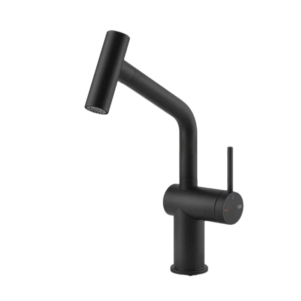 GESSI sink mixer with pull-out double-jet handshower 60425 INEDITO