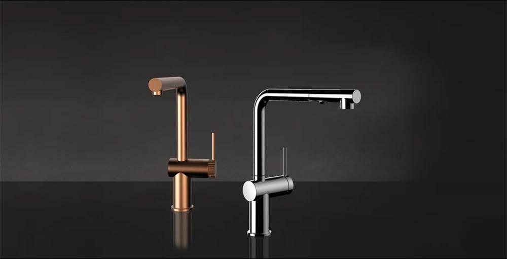 GESSI sink mixer with extractible swivel spout  60435 INEDITO