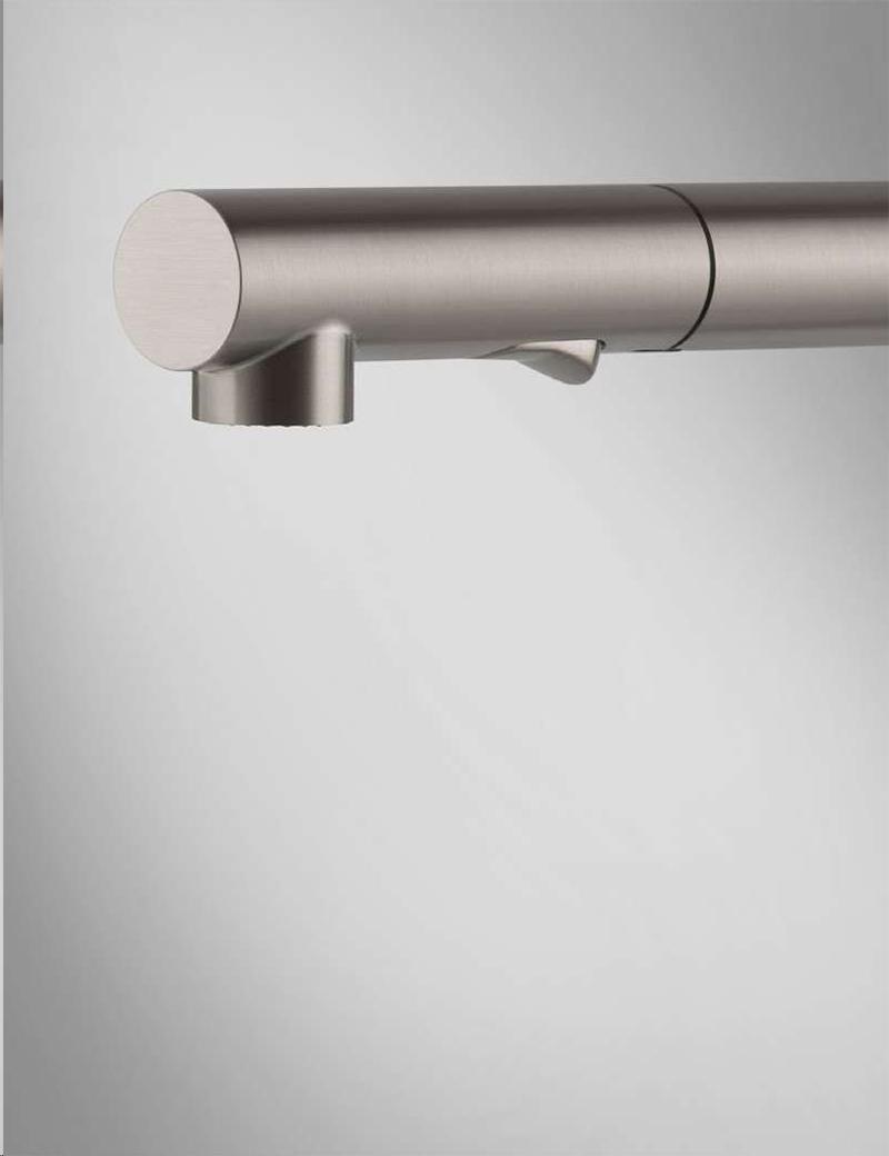 GESSI sink mixer with extractible swivel spout two jets  60600 ACCIAIO