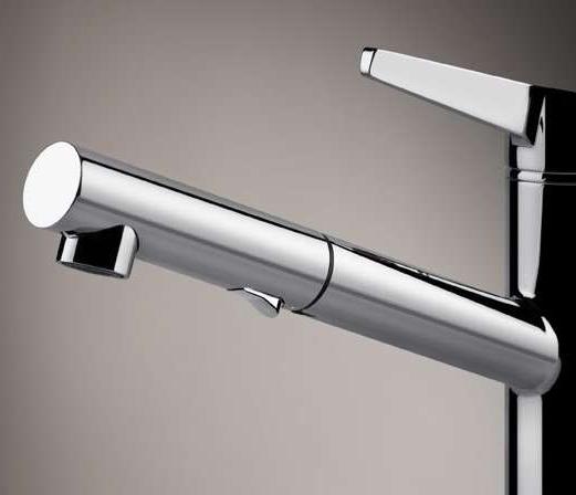 GESSI sink mixer with extractible swivel spout double jet  60536 THALIUM