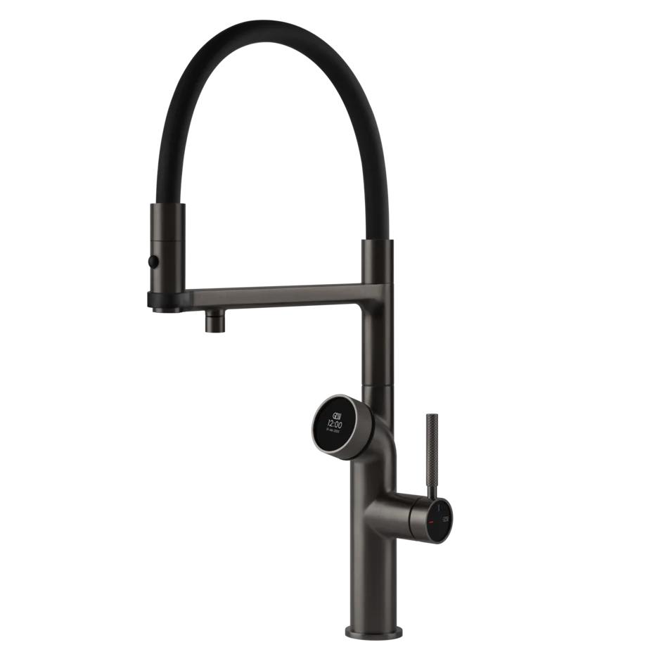 GESSI mitigeur de cuisine 60722 707 Black Metal Brushed VITA Collection avec unité CHAUD 60806