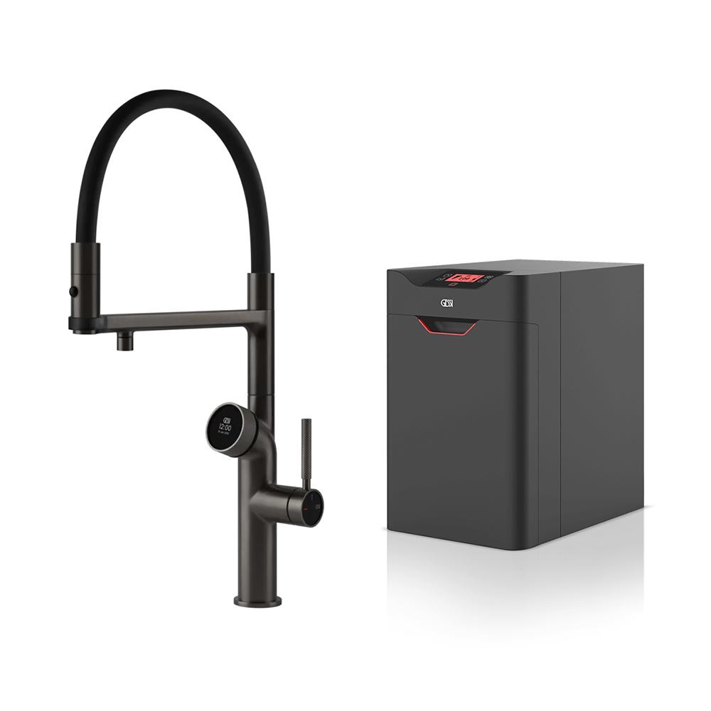 GESSI mitigeur de cuisine 60722 707 Black Metal Brushed VITA Collection avec unité CHAUD 60806