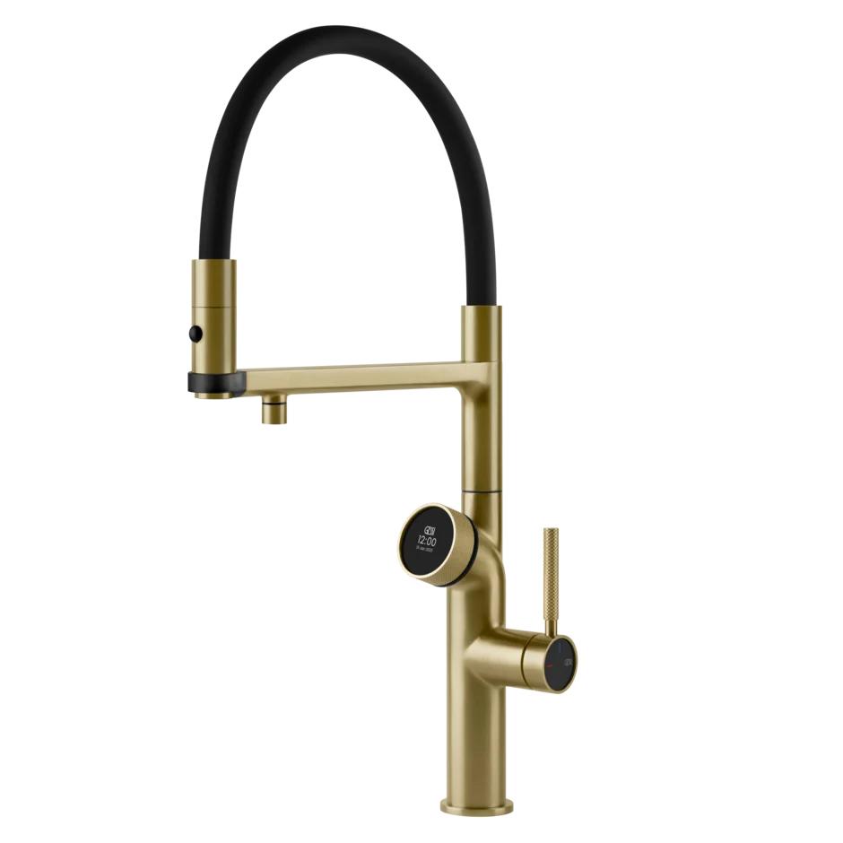 GESSI kitchen mixer tap 60722 727 Brass Brushed VITA Collection with HOT unit 60806
