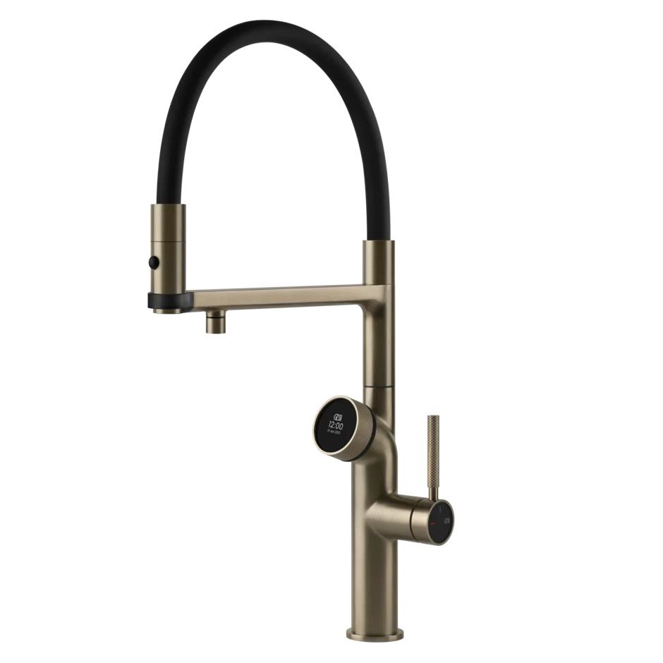 GESSI kitchen mixer tap 60722 149 Finox Brushed Nickel VITA Collection with COLD unit 60802