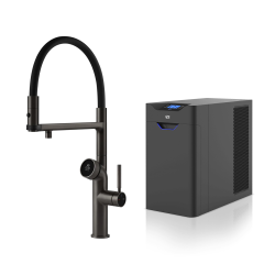 GESSI mitigeur de cuisine 60722 707 Black Metal Brushed VITA Collection avec unité FROID 60802