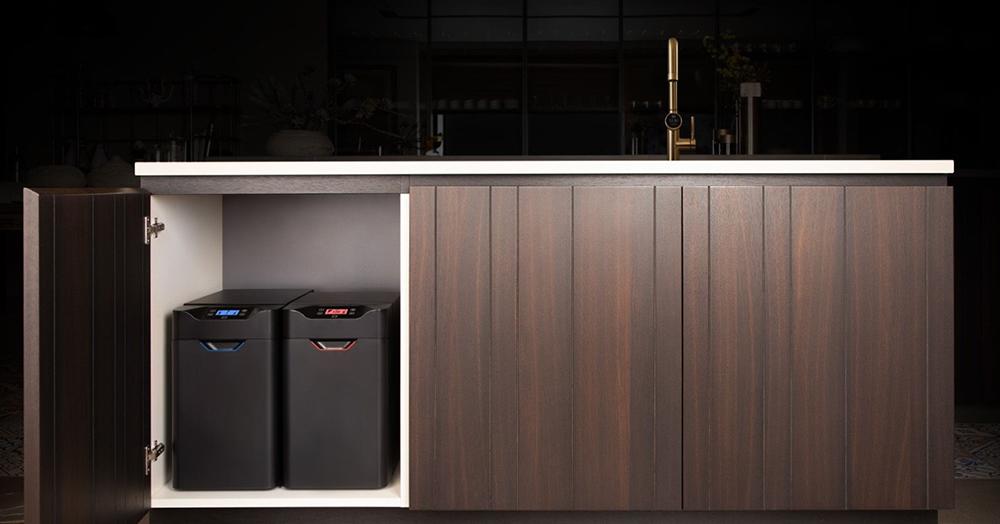 GESSI mitigeur de cuisine 60720 707 Black Metal Brushed VITA Collection avec unité CHAUD et FROID