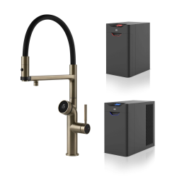 GESSI mitigeur de cuisine 60722 149 Finox Brushed Nickel VITA Collection avec unité CHAUD et FROID