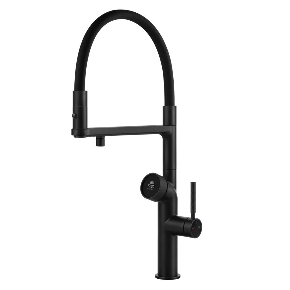 GESSI kitchen mixer tap 60722 299 Matt Black VITA Collection with HOT and COLD