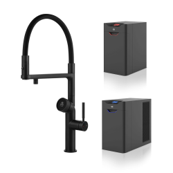 GESSI mitigeur de cuisine 60722 299 Matt Black VITA Collection avec unité CHAUD et FROID