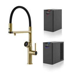GESSI mitigeur de cuisine 60722 727 Brass Brushed VITA Collection avec unité CHAUD et FROID