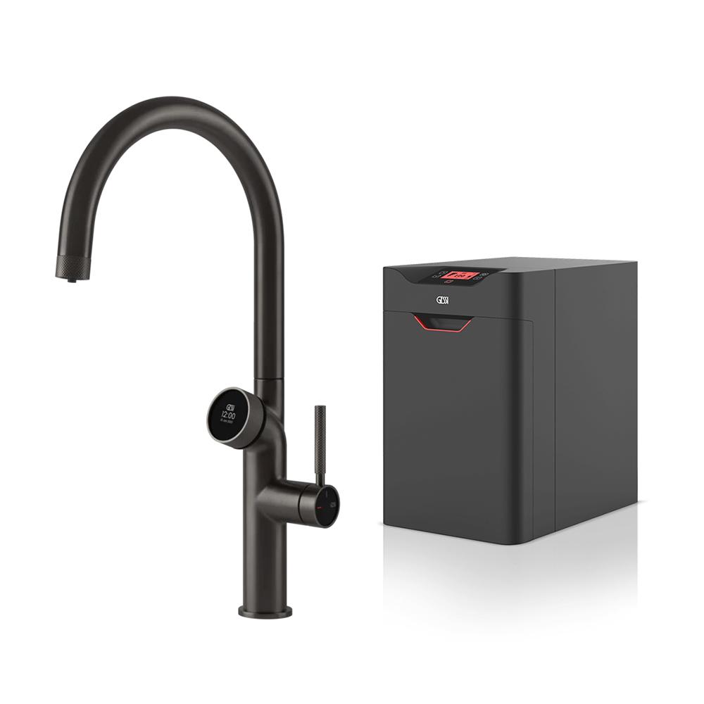 GESSI kitchen mixer tap 60720 707 Black Metal Brushed VITA Collection with HOT unit 60806