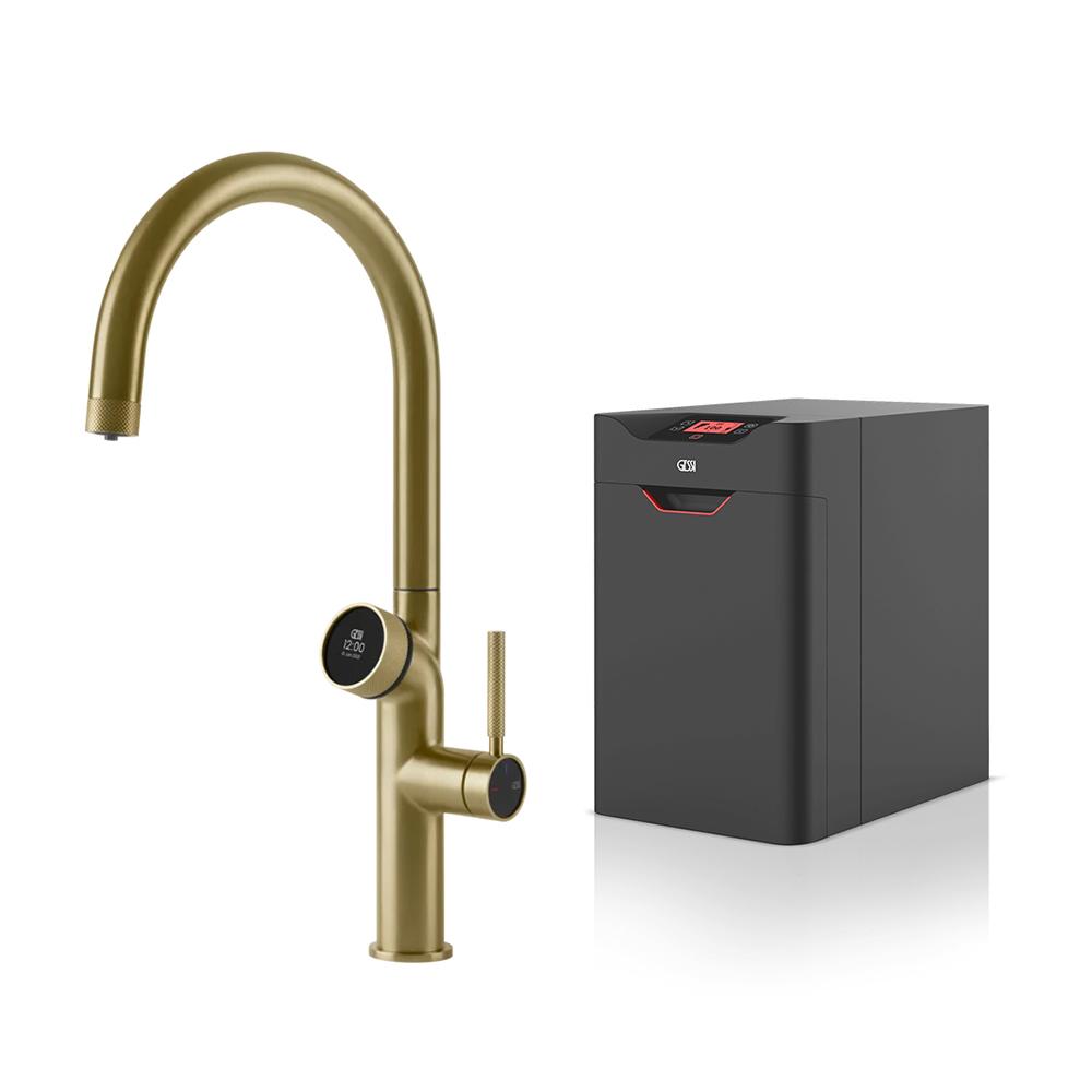 GESSI kitchen mixer tap 60720 727 Brass Brushed VITA Collection with HOT unit 60806