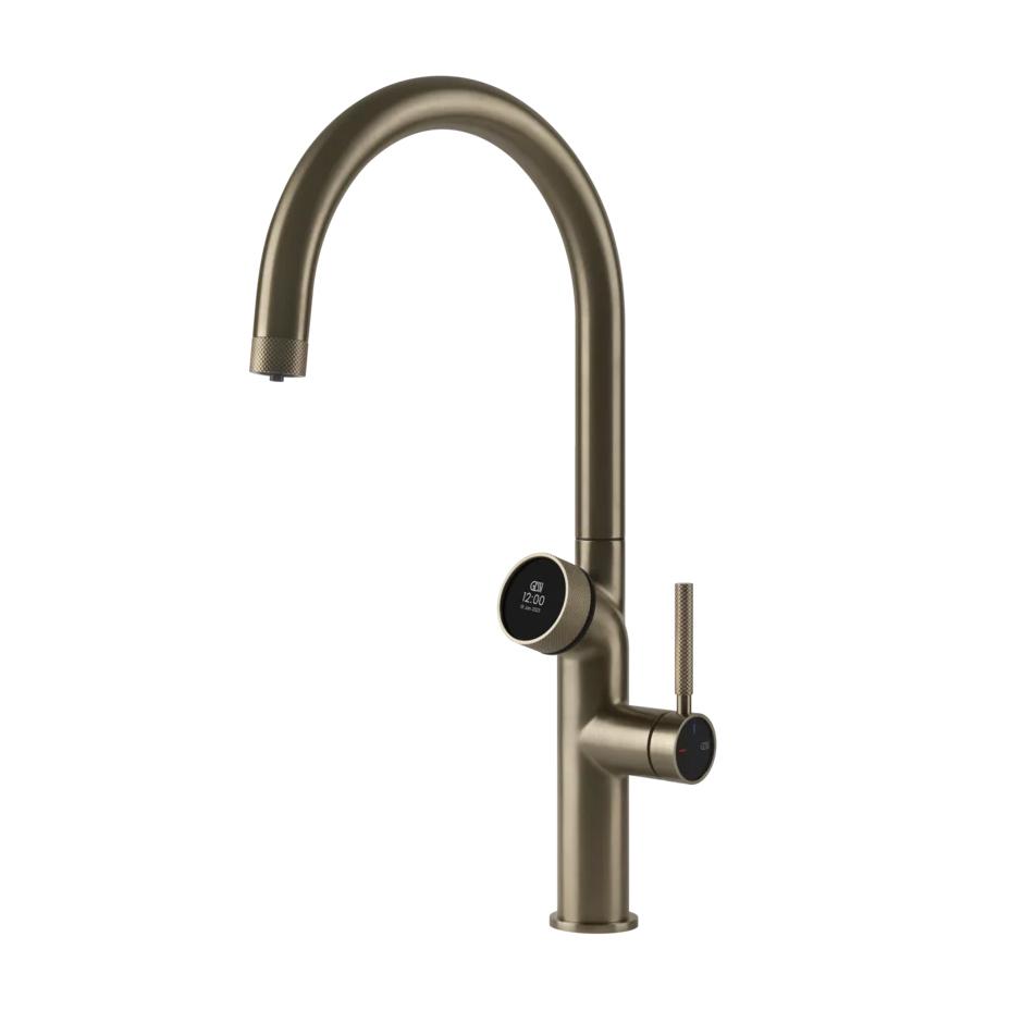 GESSI kitchen mixer tap 60720 149 Finox Brushed Nickel VITA Collection with HOT and COLD