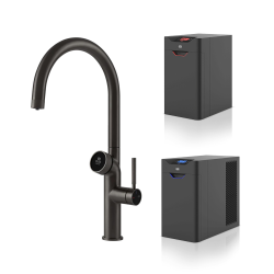 GESSI mitigeur de cuisine 60720 707 Black Metal Brushed VITA Collection avec unité CHAUD et FROID