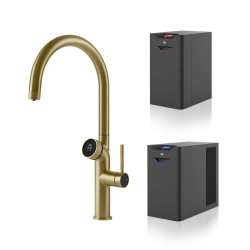 GESSI mitigeur de cuisine 60720 727 Brass Brushed VITA Collection avec unité CHAUD et FROID