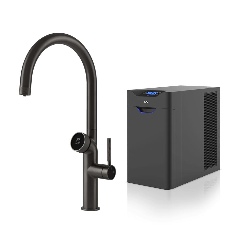 GESSI kitchen mixer tap 60720 707 Black Metal Brushed VITA Collection with COLD unit 60802