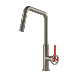 GESSI mixer kitchen tap with pull-out shower 60203 OFFICINE V Collection