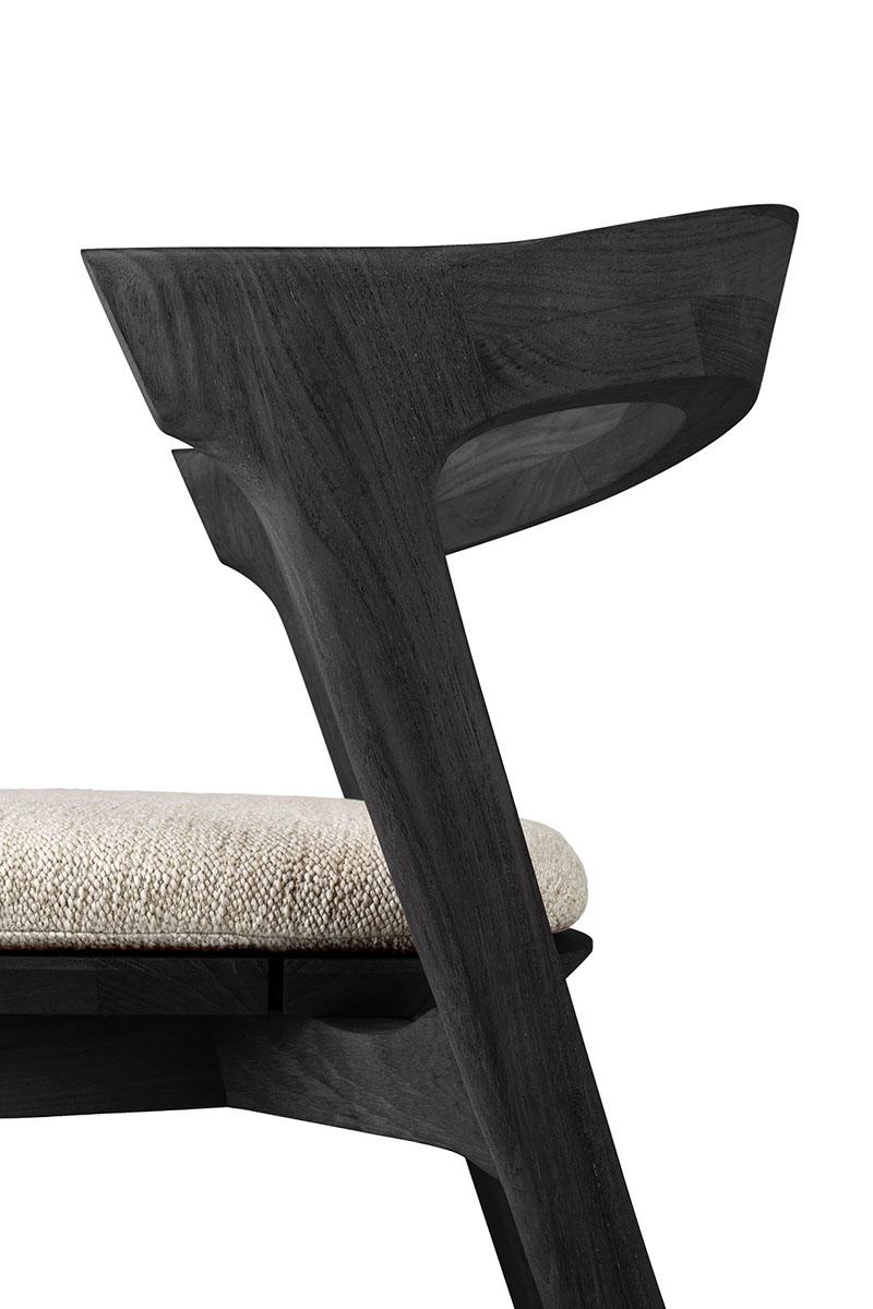 ETHNICRAFT chaise avec coussin pour l'extérieur BOK structure teak noir