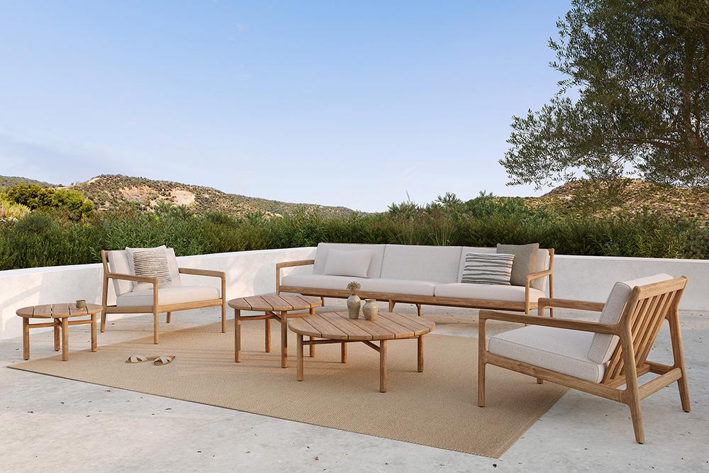 ETHNICRAFT round outdoor coffee table QUATRO Ø95cm