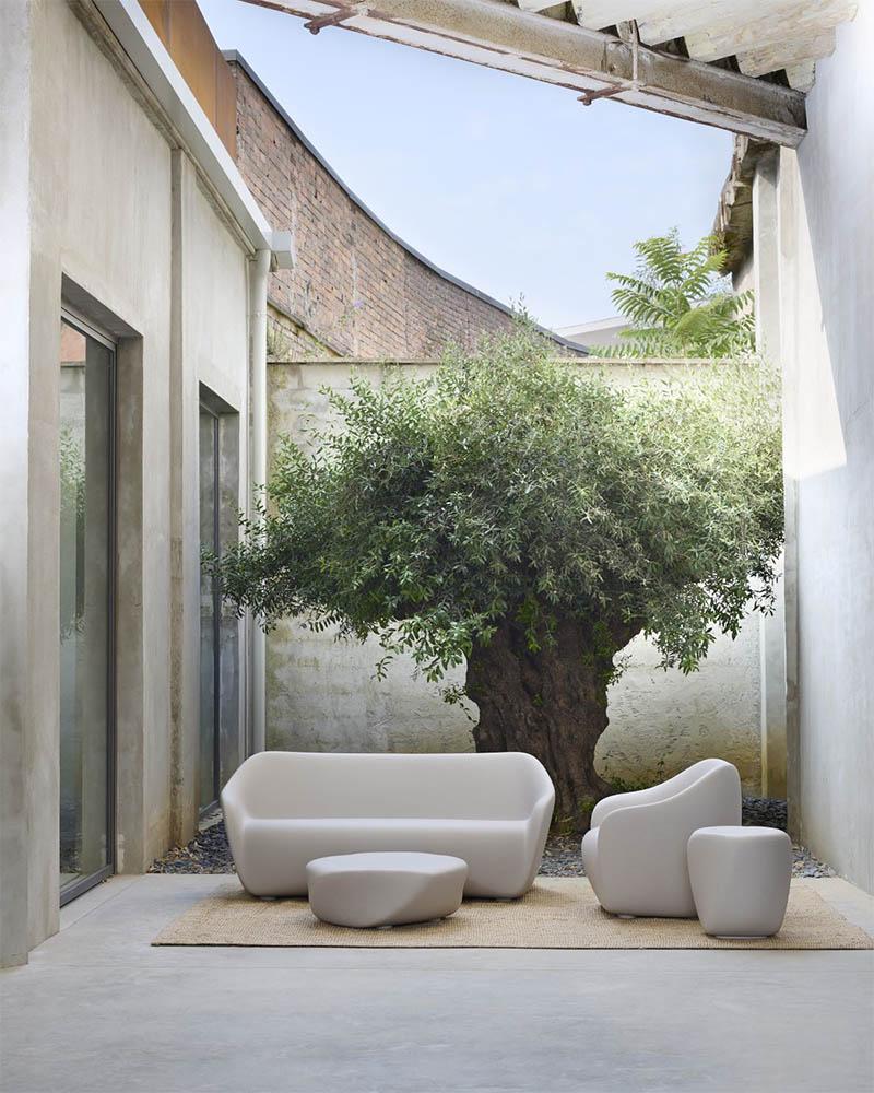 SLIDE outdoor coffee table REBORN TABLE Ø 40 cm